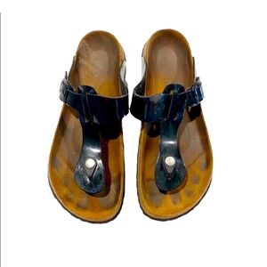 Birkenstock Betula 40 9 Black Patent Glossy Sandals Womens Slip On Shoes